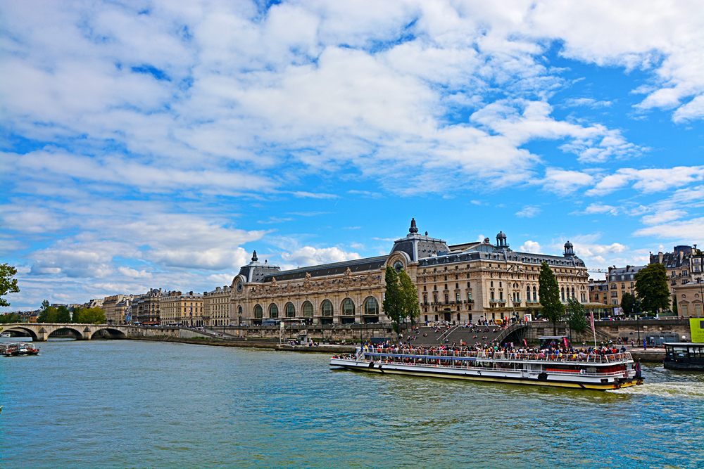 Musee d'Orsay from Seine River in Paris, France