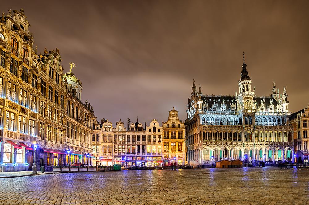 The Grand Place or Grote Markt with the Breadhouse in the central square of Brussels, Belgium