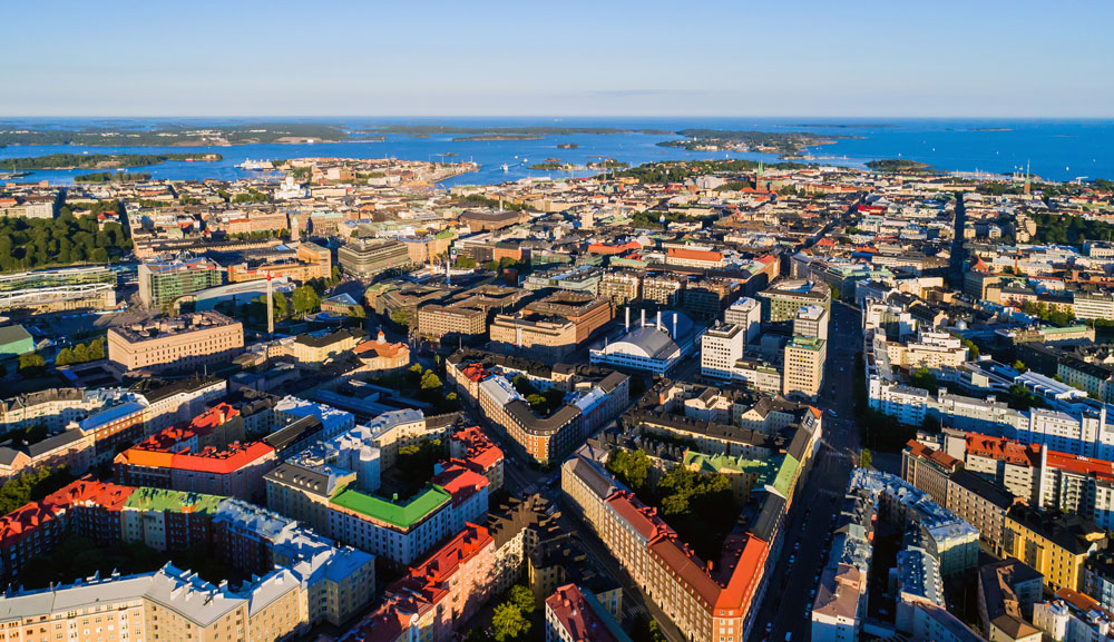 Aerial photo of Helsinki, Finland