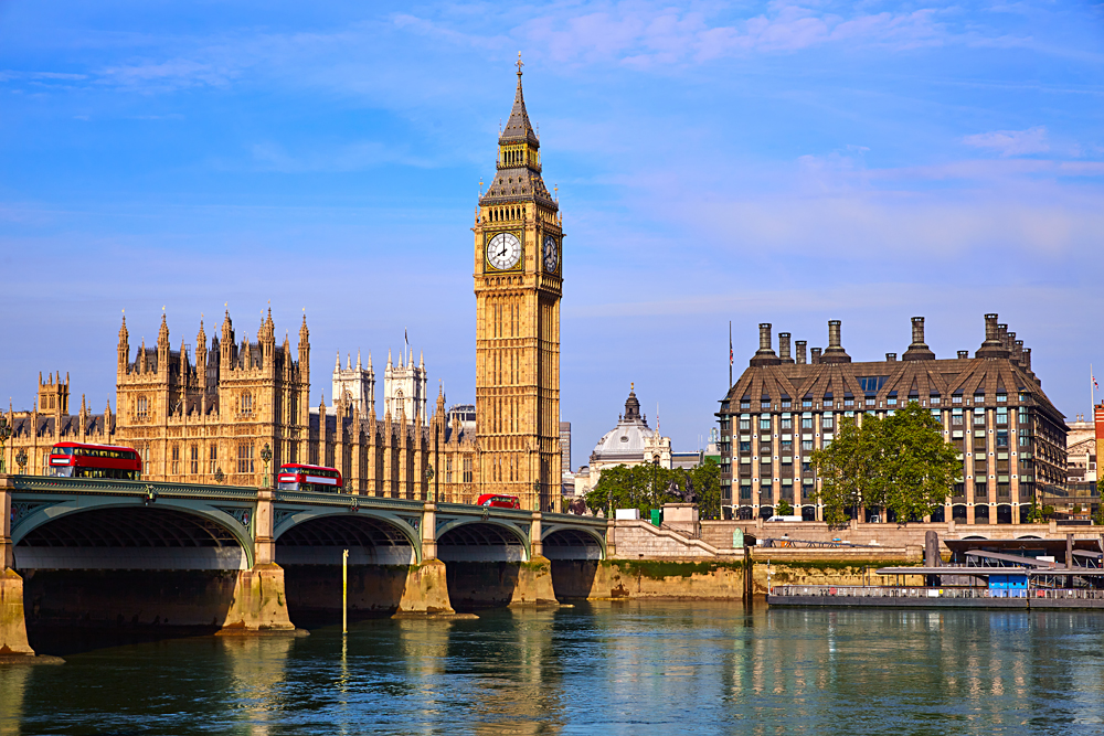 Big Ben, Houses of Parliament and Westminister Bridge London, England, UK (United Kingdom)