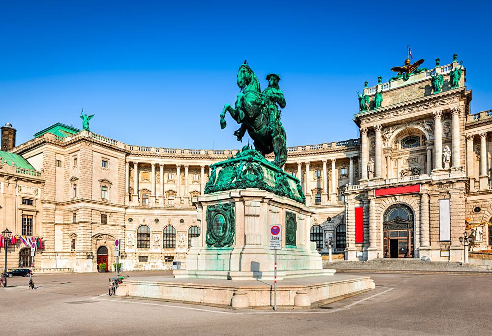 Heldenplatz Square at Hofburg Palace in Wien, Vienna, Austria