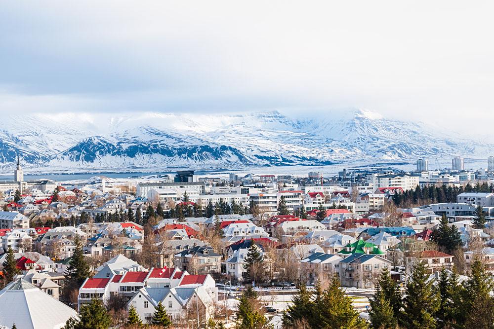 Beautiful view of Reykjavik during winter, Iceland