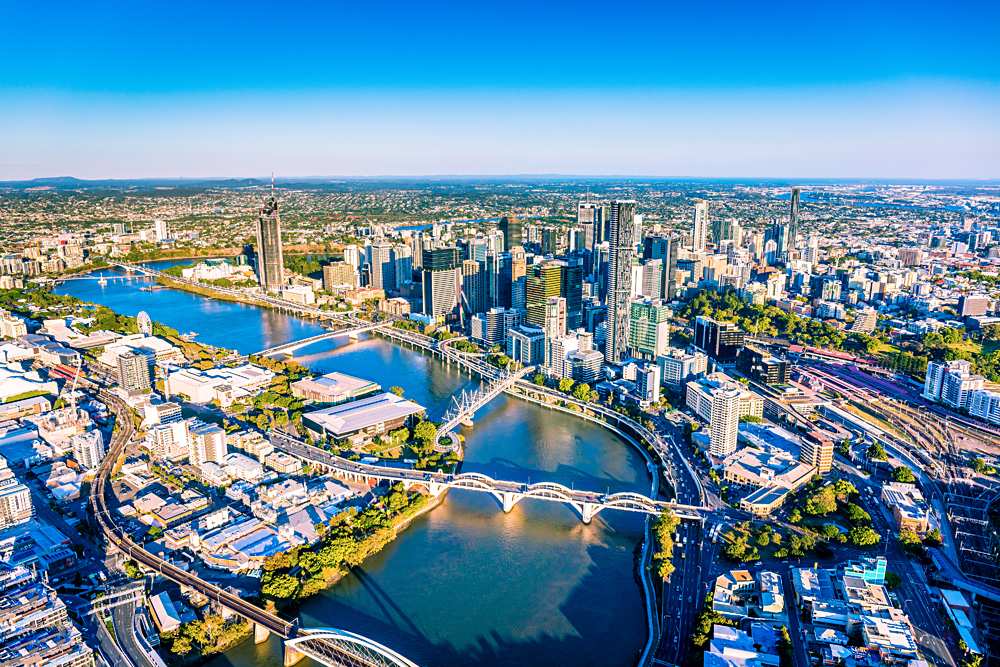 Aerial View of Brisbane, Queensland, Australia