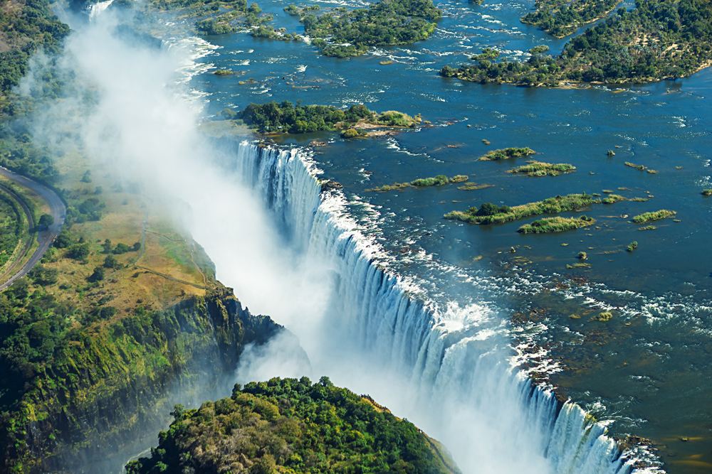 Aerial View of Victoria Falls, Zambia, Zimbabwe