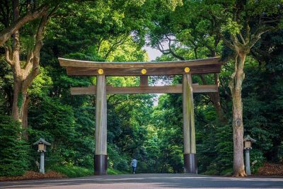 Entrance at Meiji-jingu Temple in Central Tokyo, Japan