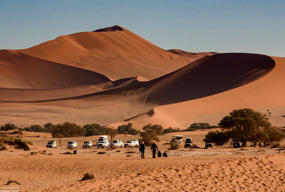 Namib desert, red dune Dune 45 and Big Mama at Sossusvlei, Namibia