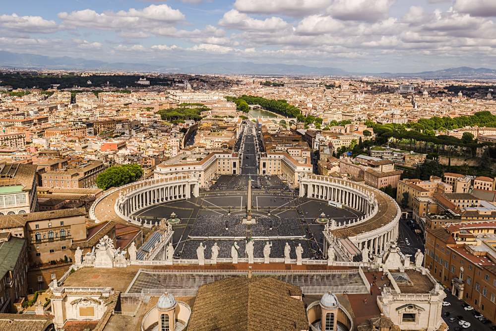 Panorama of Vatican City in Rome, Italy