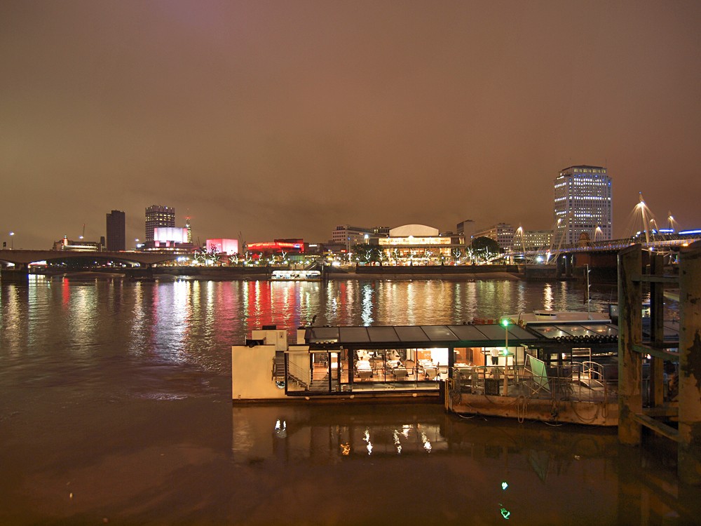 River Thames South Bank with Royal Festival Hall, London, UK (United Kingdom)