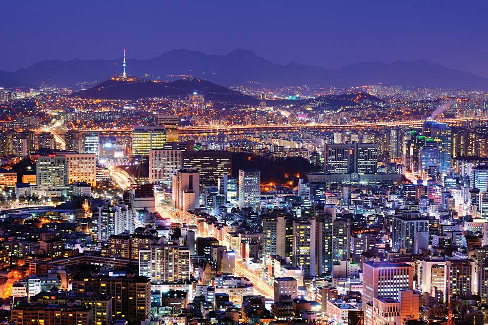 Seoul City Skyline at Night, Korea