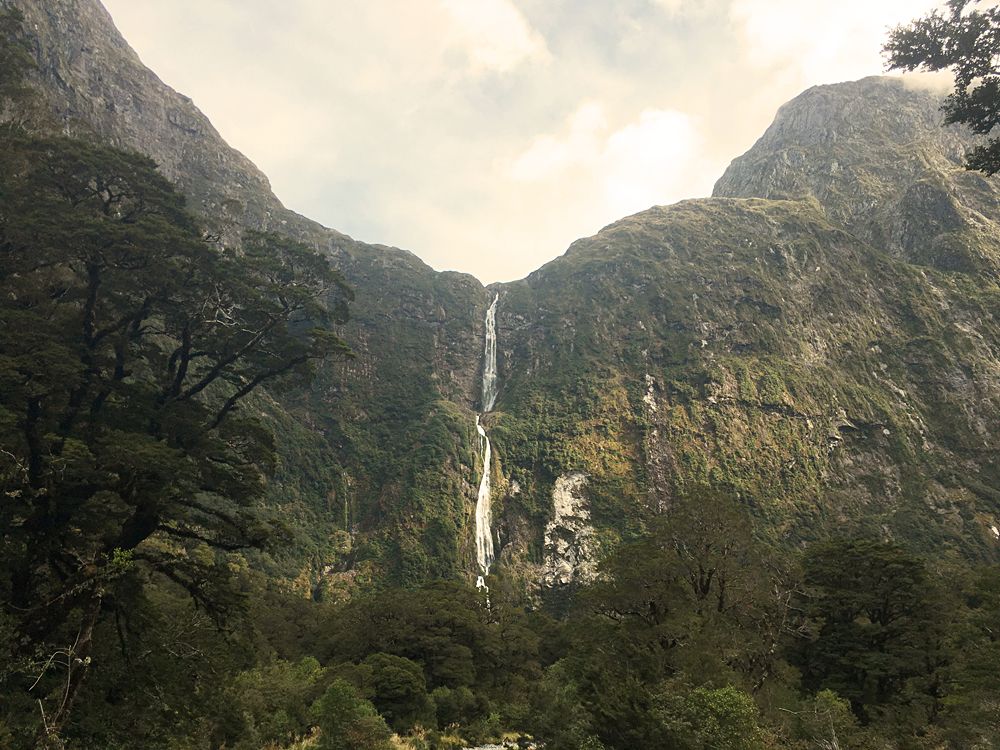 Sutherland Fall on Milford Track, South Island, New Zealand