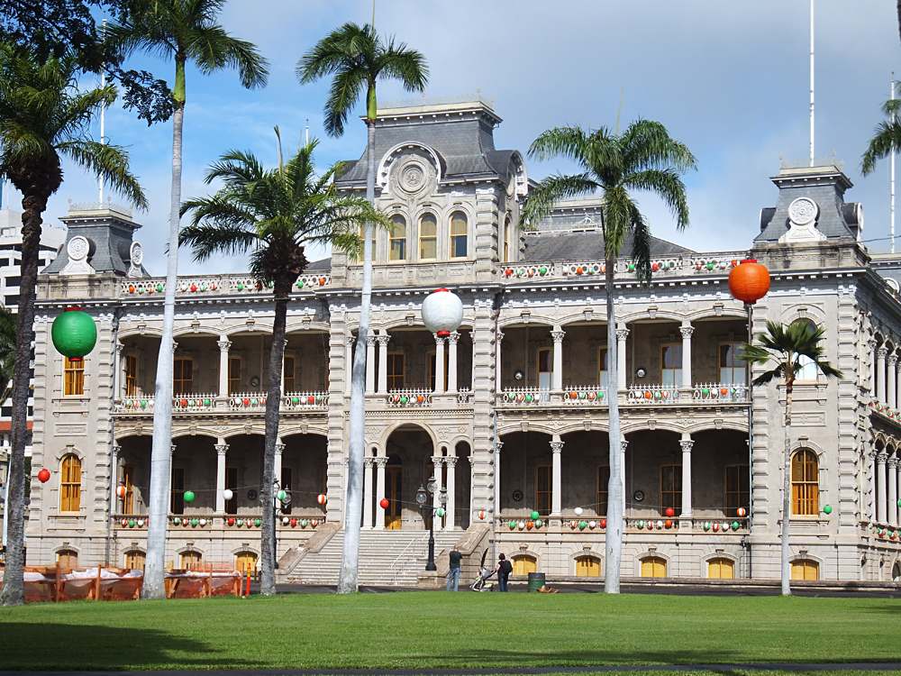 Iolani Palace in Honolulu, Oahu, Hawaii