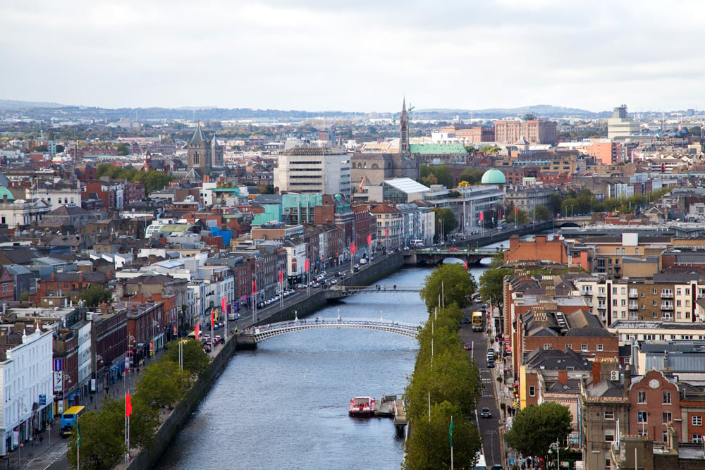 Dublin Skyline and Liffey River, Dublin, Ireland Tour
