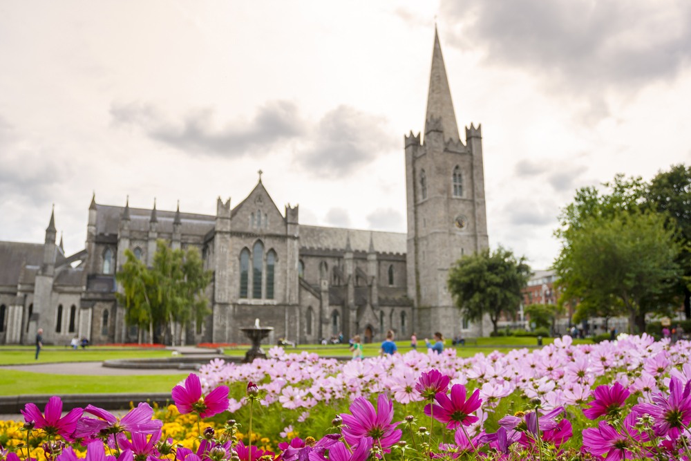 Saint Patrick's Cathedral and Garden in Dublin, Ireland 