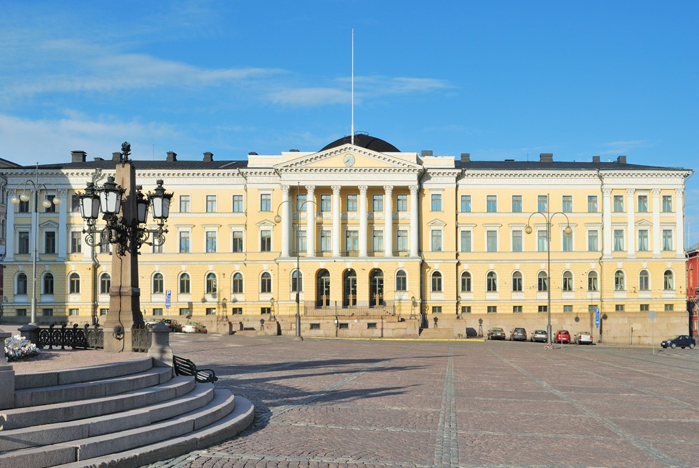 Senate Square in a sunny spring evening, Helsinki, Finland