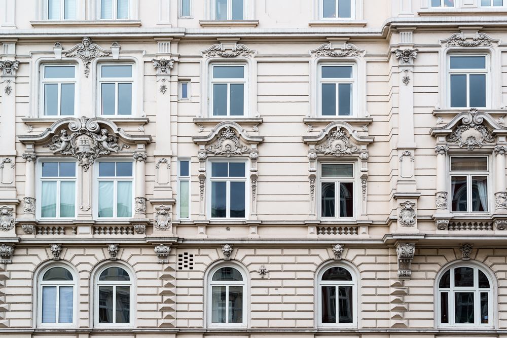 Beautiful classic facade of a building in Schanzenviertel, Hamburg, Germany 