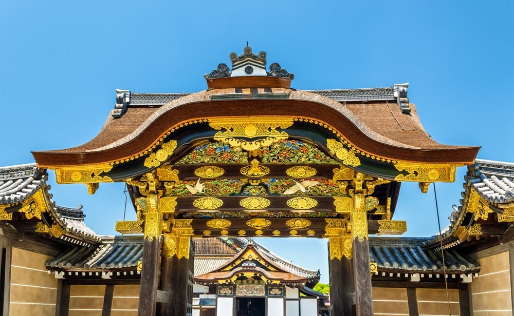 Karamon main gate to Ninomaru Palace at Nijo Castle in Kyoto, Japan 