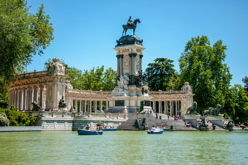 Monument to Alfonso XII at Buen Retiro Park in Madrid, Spain 