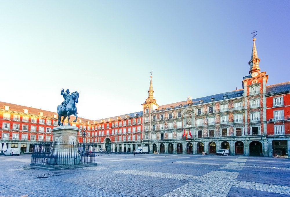 Morning Light at Plaza Mayor in Madrid, Spain 