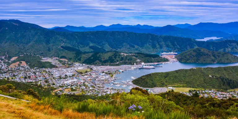 Panoramic view of Picton, New Zealand Vacations