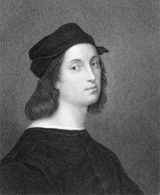 Raphael (1483-1520) Engraved by W Holl and published in The Gallery of Portraits with Memoirs encyclopedia, UK, 1833 