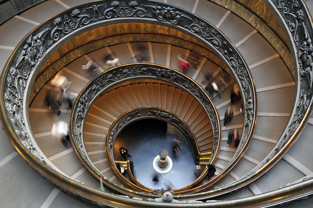 Spiral Stairwell in the Sistine Chapel Museum, Vatican City, Italy 