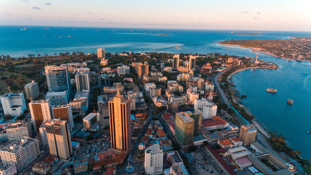 Aerial view of Dar es Salaam, Tanzania 