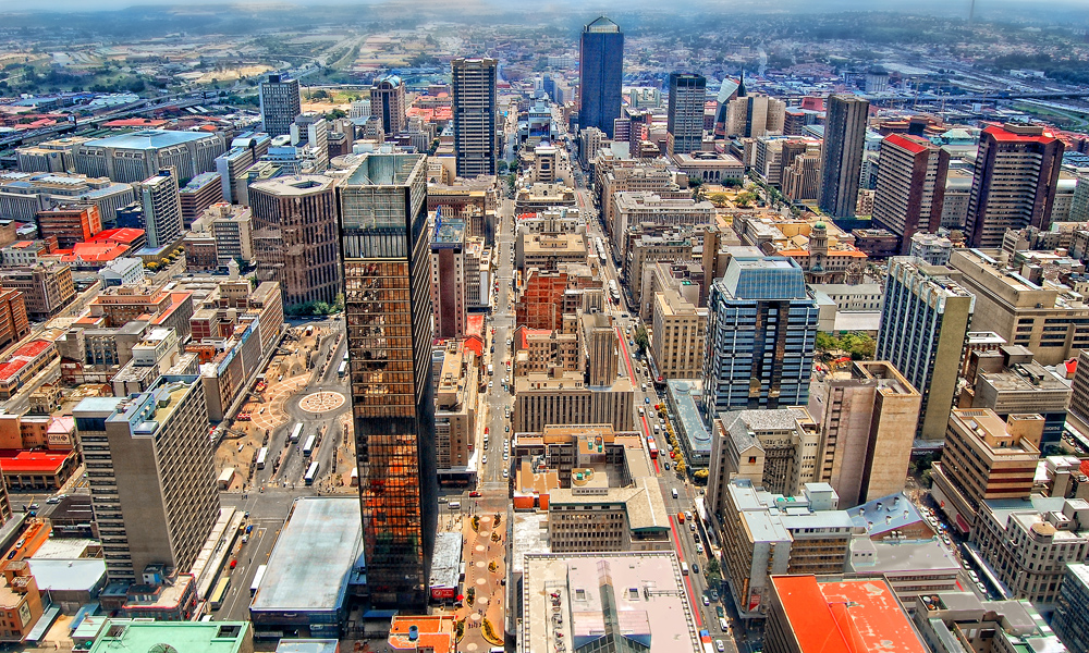 Skyscrapers in the CBD (Central Business District), Johannesburg, South Africa 