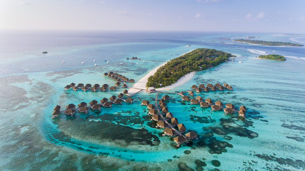 Aerial view in Maldives 