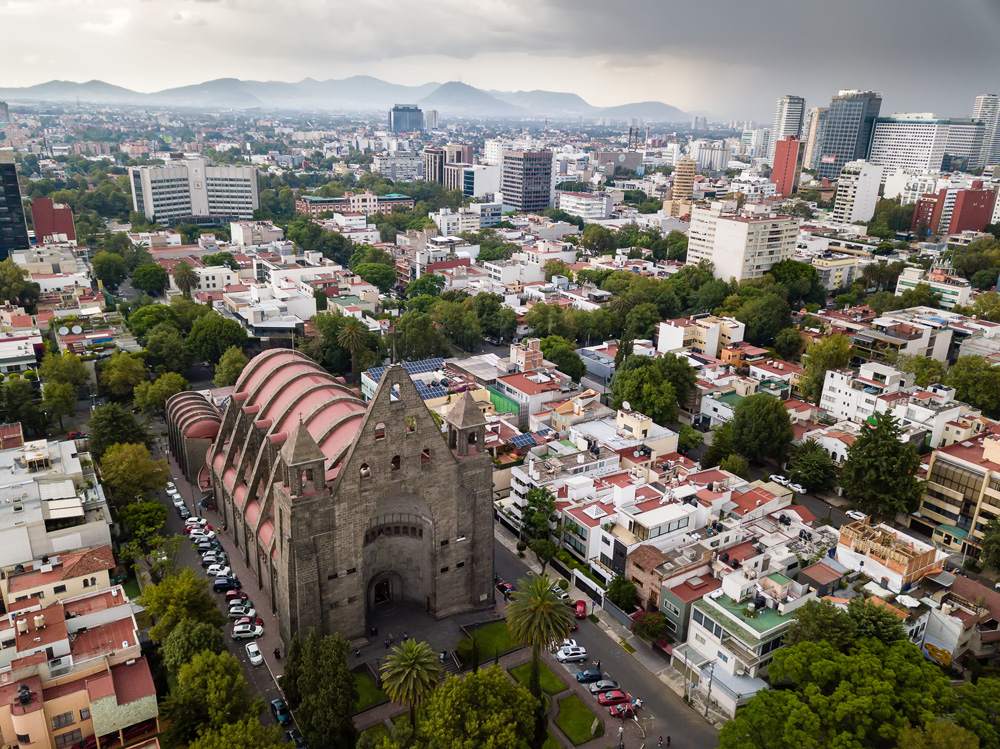 Aerial view of Polanco neighbourhood, Mexico City, Mexico 