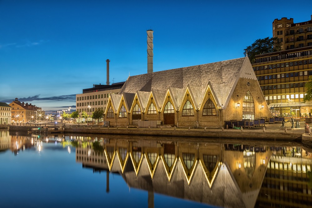 Feskekorka (Fish Church) indoor fish market in Gothenburg, Sweden 