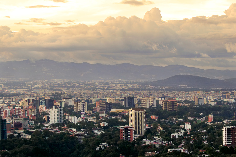 Panoramic view of Guatemala City in the afternoon, Guatemala 