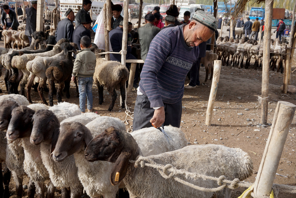 Sunday Market in Kashgar, China 