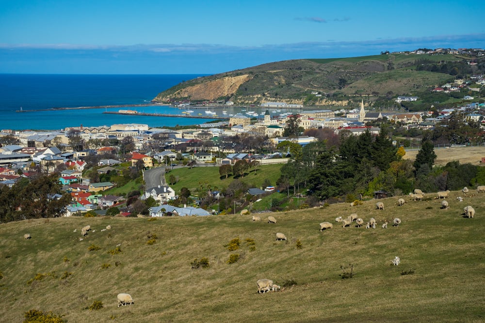 View of Oamaru town in New Zealand 