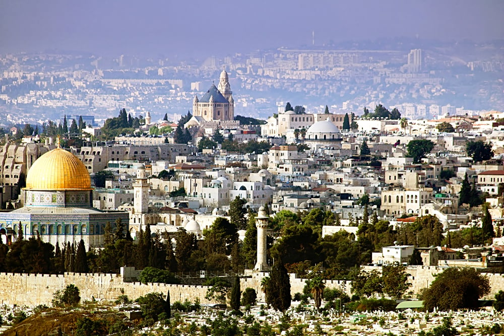 View of the Old City from Mount of Olives, Jerusalem, Israel