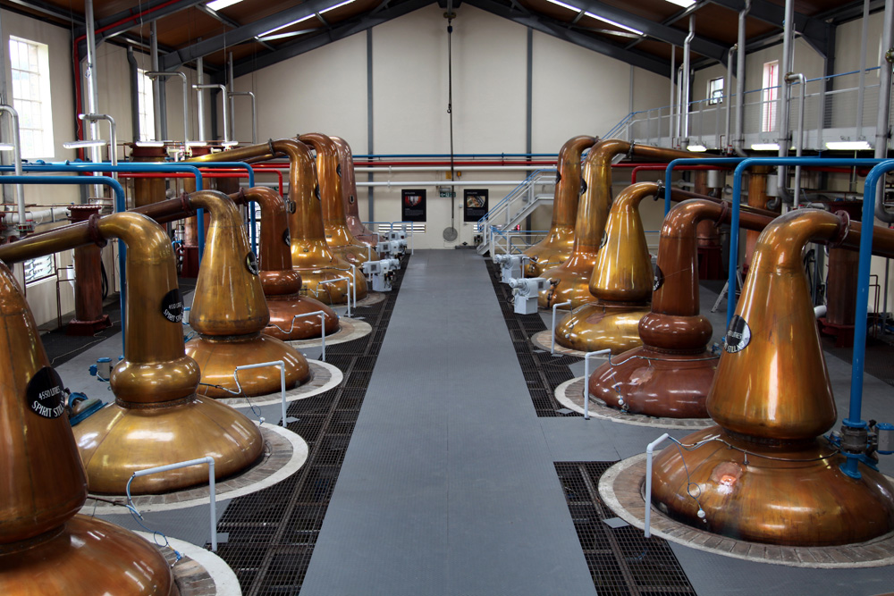 Walk around a Scottish distillery, Scotland 