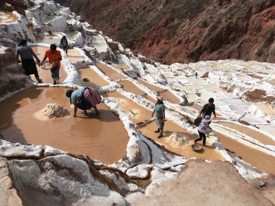 Aren Bergstrom - Andean Villagers Working the Salt Pans, Sacred Valley, Peru