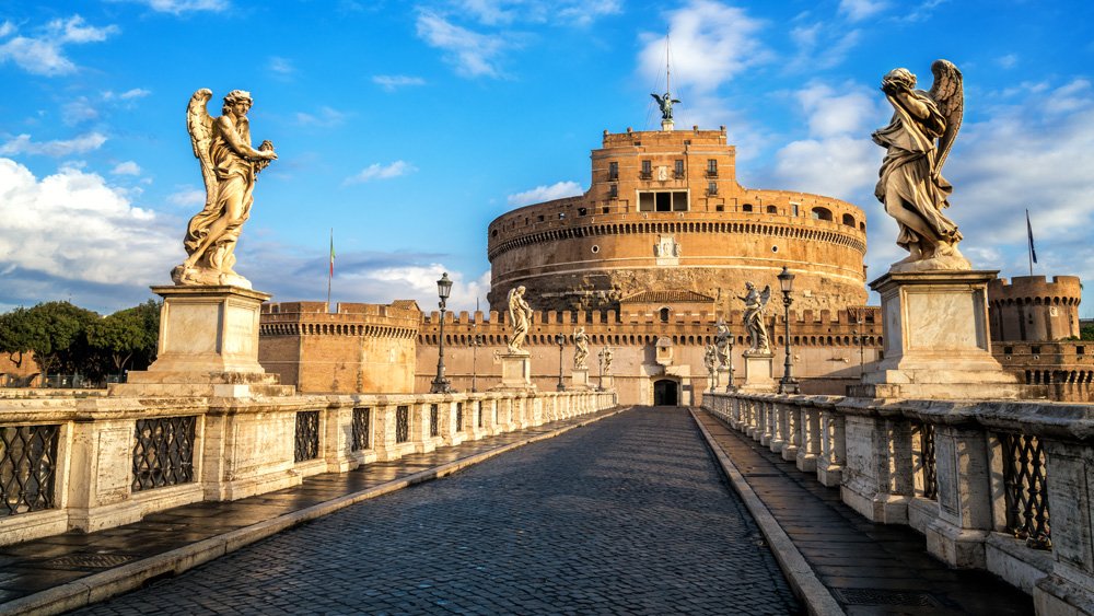 Castel Sant'Angelo or Mausoleum of Hadrian in Rome, Italy 
