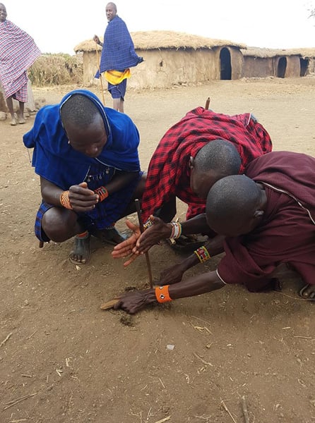 Christian Baines - Traditional fire starting techniques by the Maasai, Amboseli, Kenya
