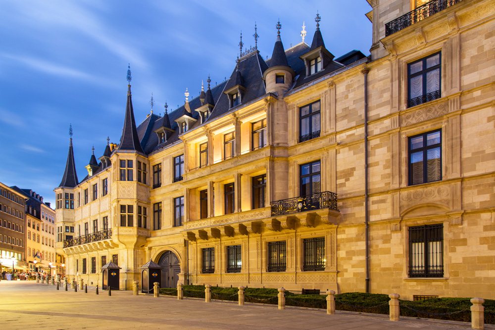 Grand Ducal Palace at dusk, Luxembourg city, Luxembourg 
