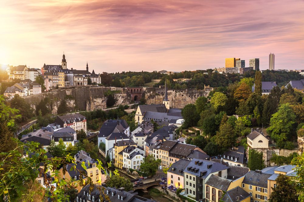 Skyline of City of Luxembourg, Luxembourg 