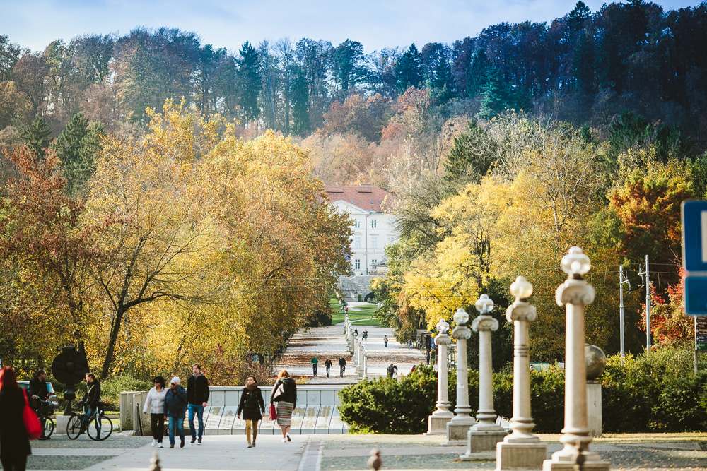 Tivoli Park in autumn, Ljubljana, Slovenia 