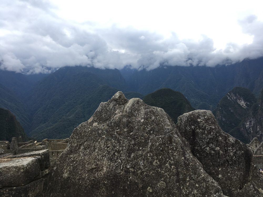 Aren Bergstrom - The stones are carved to resemble the mountain backdrop, Machu Picchu, Peru