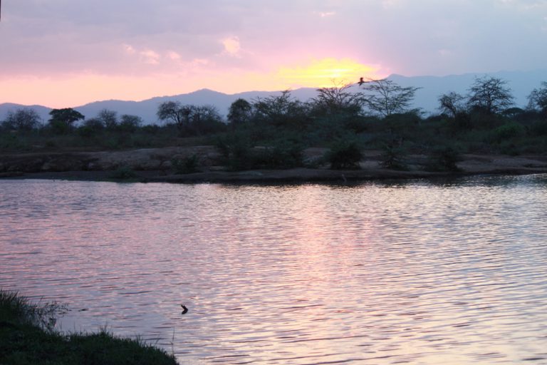 Christian Baines - Sunset over the dam, Tsavo, Kenya 384