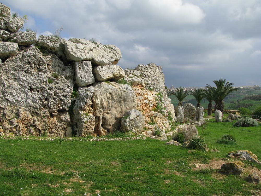 Megalithic ruins at Ggantija Temples in Gozo, Malta 