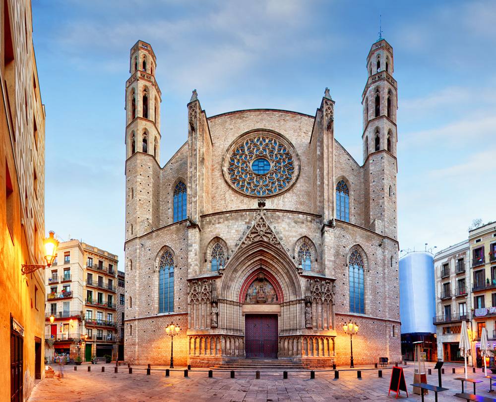 Santa Maria del Mar church in Barcelona, Spain 