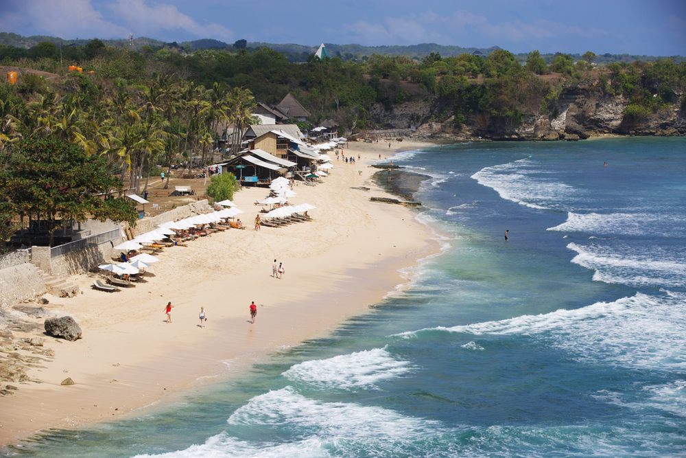 Aerial view of Balangan Beach in Bali, Indonesia 