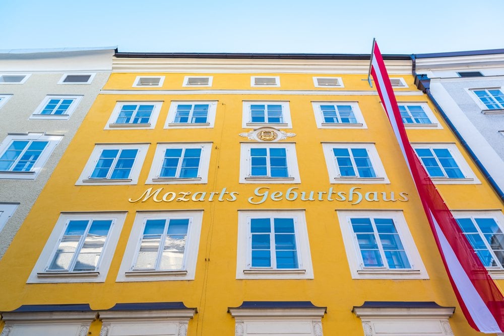 Birthplace of Wolfgang Amadeus Mozart in Salzburg, Austria 