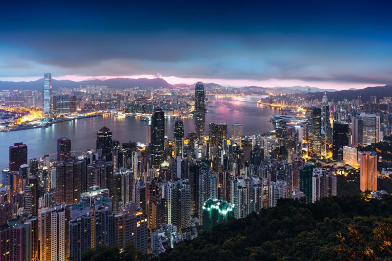 Hong Kong sunrise view from Victoria Peak, Hong Kong Tour