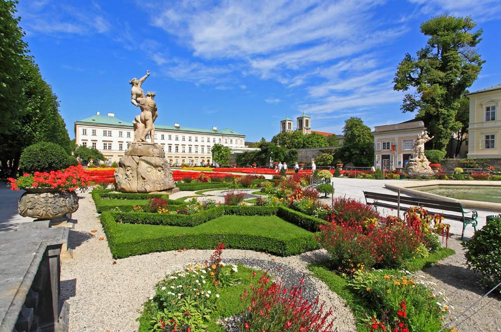 Mirabell Palace and garden in the summer, Salzburg, Austria 