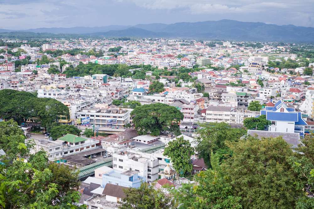 Aerial view of Mae Sai, Chiang Rai Province, Thailand 